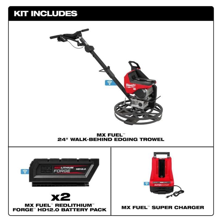 Milwaukee MX FUEL 24 in Walk-Behind Edging Trowel Kit, large image number 2