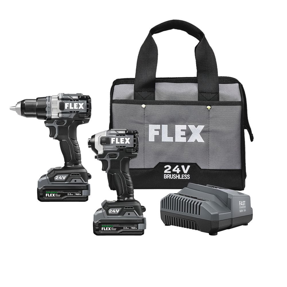 FLEX Hammer Drill with Turbo Mode and Quick Eject Impact Driver Combo Kit, large image number 3