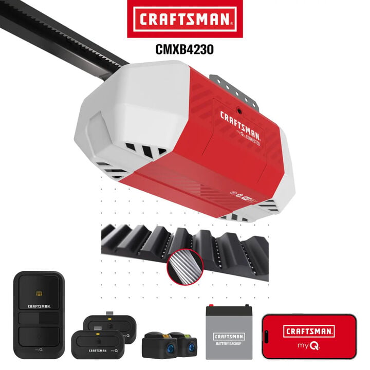 CRAFTSMAN 3/4HP Smart Belt Drive Garage Door Opener Red, large image number 6