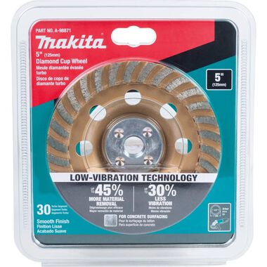 Makita 5 In. Low-Vibration Diamond Cup Wheel Turbo, large image number 4
