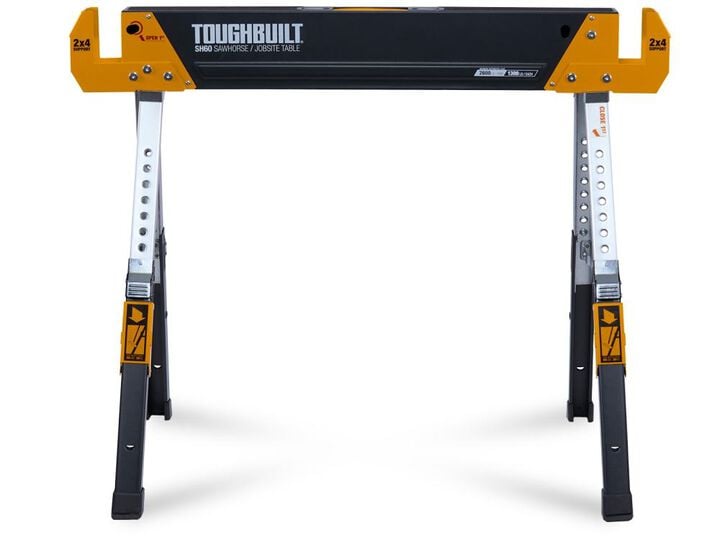 Toughbuilt SH60 40 x 32 Inch Steel Sawhorse Jobsite Table, 2 Pieces, large image number 1