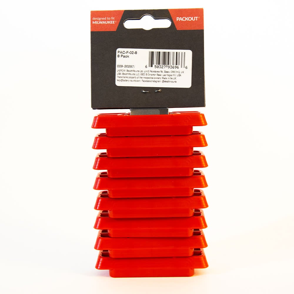 Stealthmounts Battery Mount Milwaukee PACKOUT Feet Red 8pk, large image number 6