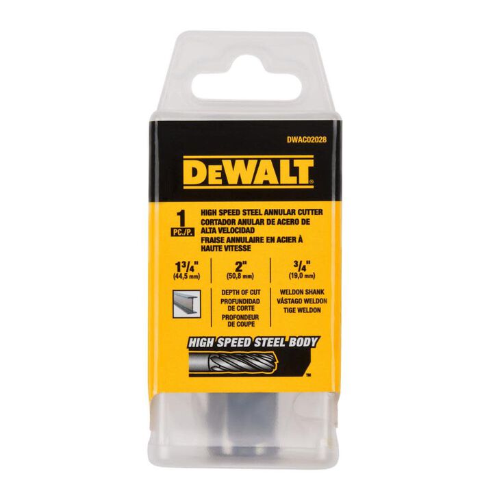 DEWALT Annular Cutter 1 3/4in X 2in HSS 3/4in Weldon, large image number 2