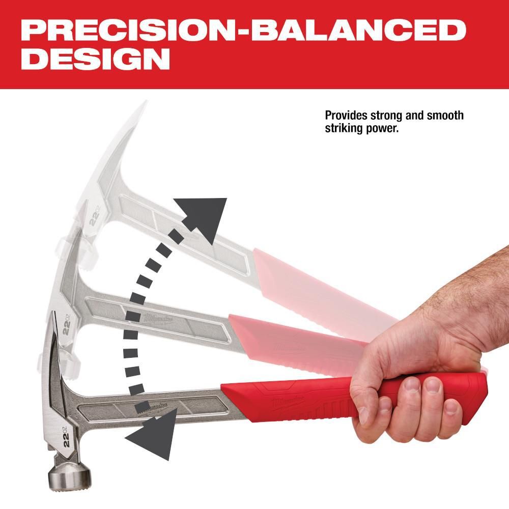 Milwaukee 22 oz Milled Face Framing Hammer, large image number 4