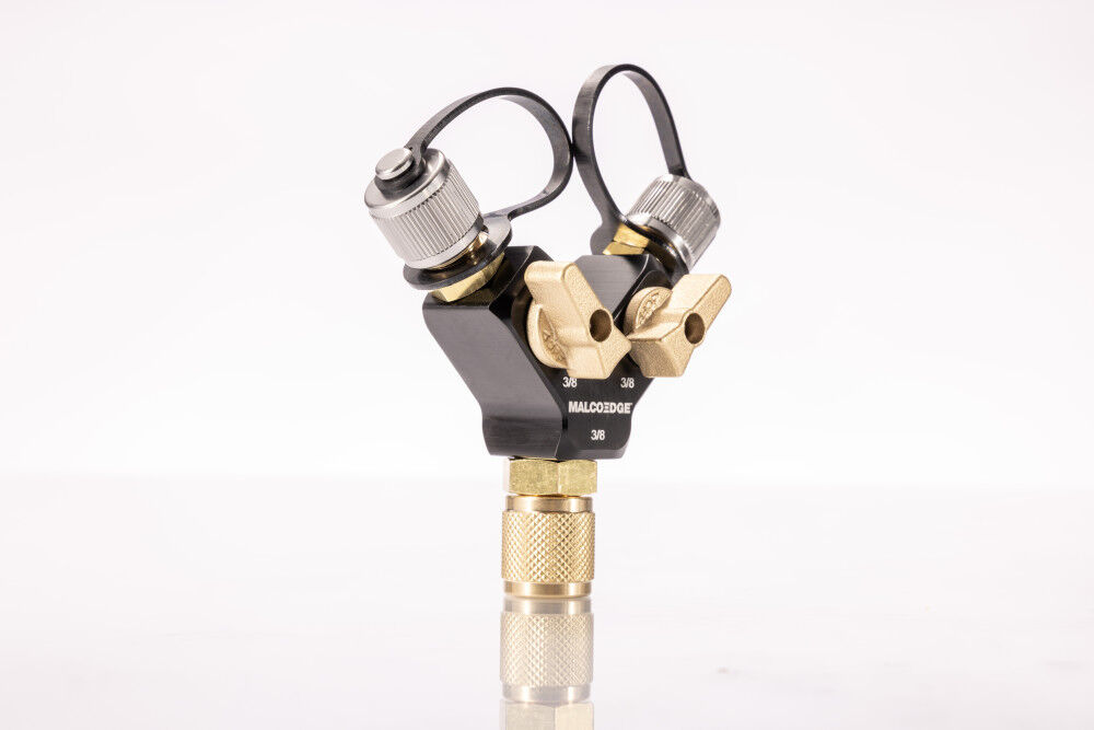 Malco Products Dual-Valve Hi-Flow Y Branch 3/8 Inch x 3/8 Inch x 3/8 Inch, large image number 3
