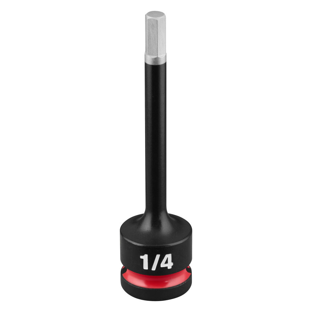 Milwaukee SHOCKWAVE Impact Duty 1/2 Inch Drive 4 Inch Hex 1/4 Inch Bit Socket - 49-66-7328