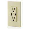 Leviton 15A 125V 5-15R Ivory Outlet with USB Type A/C Charger, small image number 4