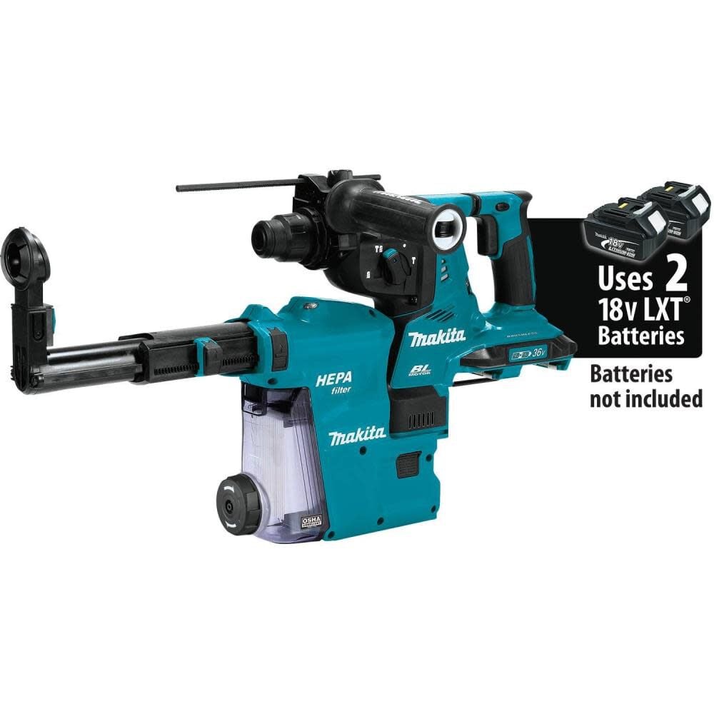 Makita 18V X2 (36V) LXT 1 1/8in AVT Rotary Hammer with Dust Extractor AWS (Bare Tool) – XRH10ZW