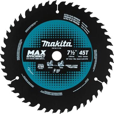 Makita Miter Saw Blade 7 1/2in 45T Carbide Tipped Max Efficiency
