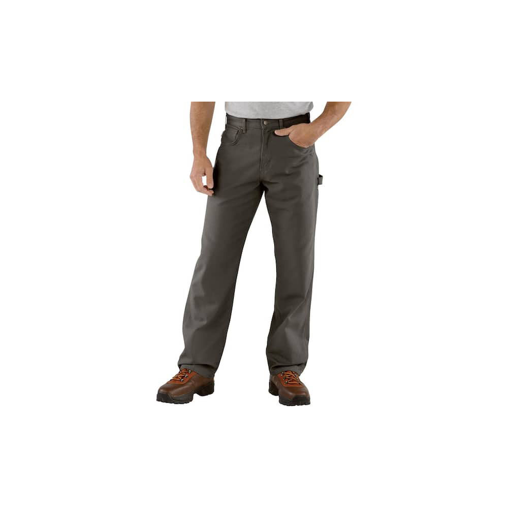 Carhartt 34X34 Charcoal Loose Fit Canvas Carpenter Jeans B159CHR