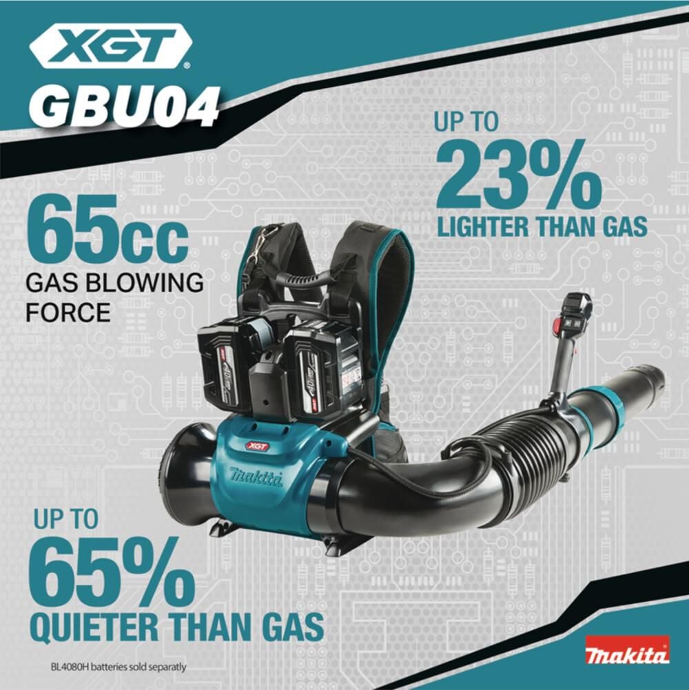 Makita 40V max XGT Brushless Backpack Blower Kit with Four 40V 8Ah Batteries, large image number 5