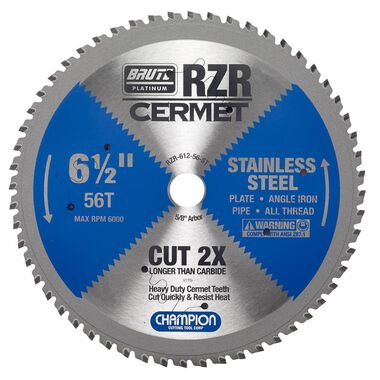 Champion Cutting Tool Brute Cermet Tipped Circular Saw Blade 6-1/2 In. (Stainless Steel Cutting)
