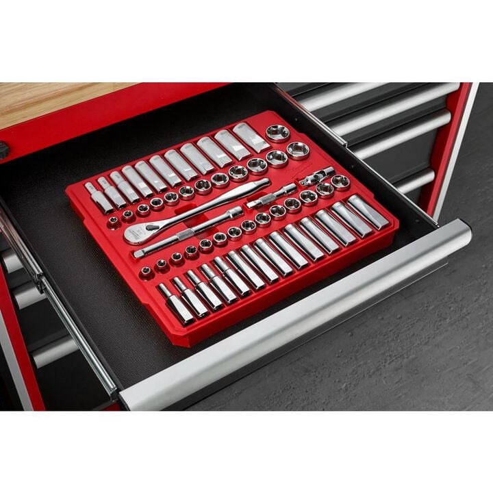 Milwaukee 3/8 in. Drive 56 pc. Ratchet & Socket Set - SAE & Metric, large image number 6