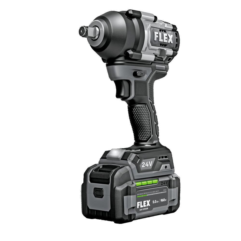 FLEX 24V Cordless 1/2 Inch Mid Torque Impact Wrench Kit, large image number 5