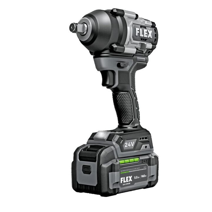 FLEX 24V Cordless 1/2 Inch Mid Torque Impact Wrench Kit, large image number 4