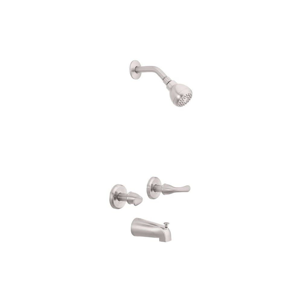 Oakbrook Essentials Tub & Shower Faucet Brushed Two Handle Nickel – 833X-1004