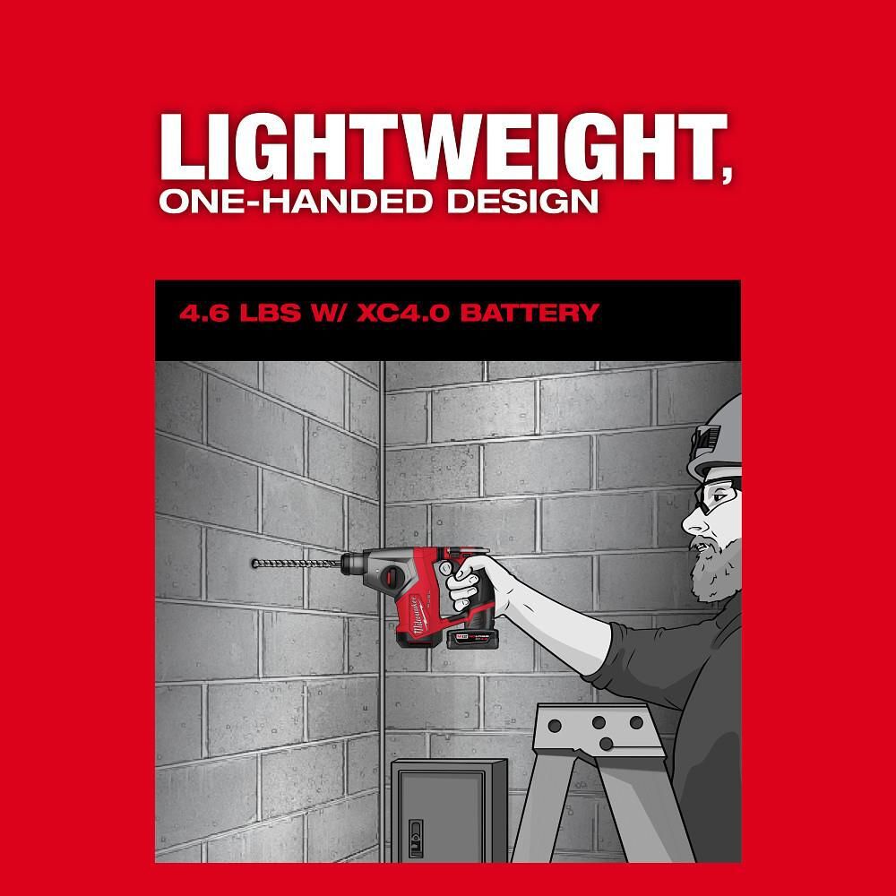 Milwaukee M12 FUEL 5/8 Inch SDS Plus Rotary Hammer Kit, large image number 6