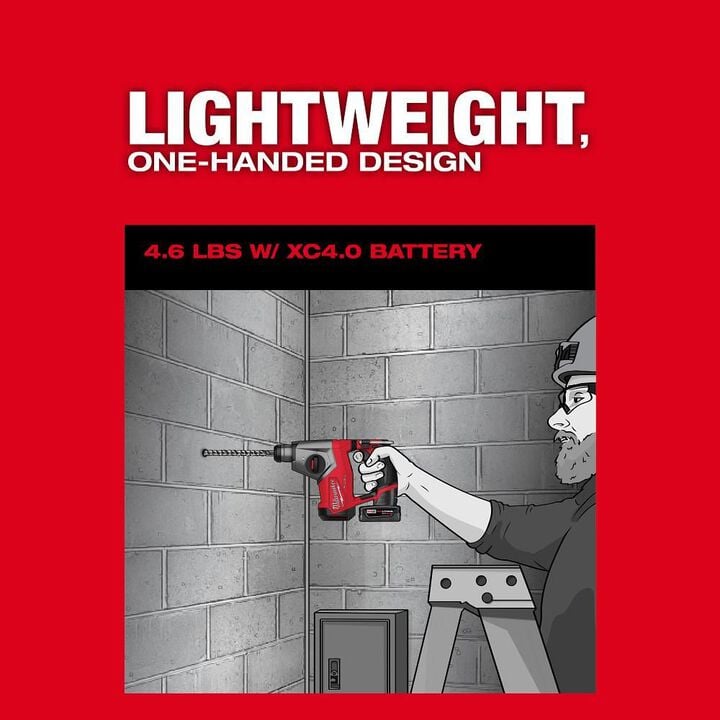 Milwaukee M12 FUEL 5/8 Inch SDS Plus Rotary Hammer Kit, large image number 5