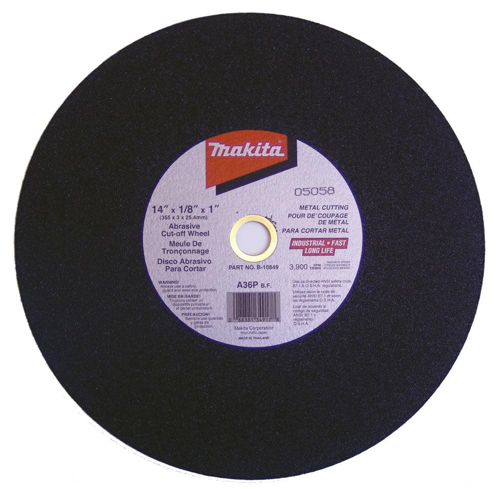 Makita 14 In. Cutoff Wheel 5 Pack – B-10849-5