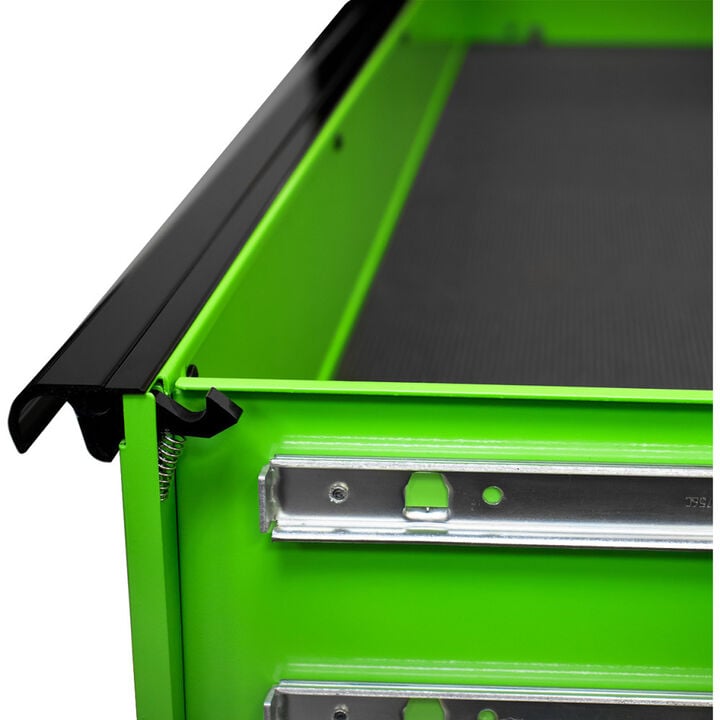 Extreme Tools 72in Green Roller Cabinet with Black Drawer Pulls, large image number 2
