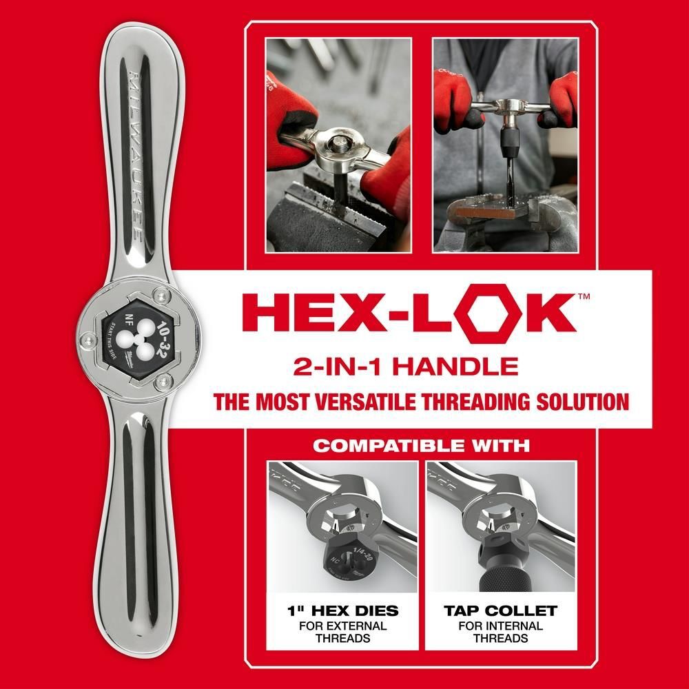 Milwaukee Hex-LOK 2-in-1 Tap and Die Threading Handle & Tap Collet, large image number 4