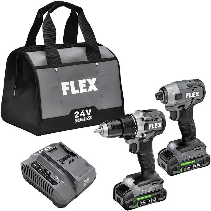 FLEX 24V Drill Driver and 1/4in Impact Driver Kit