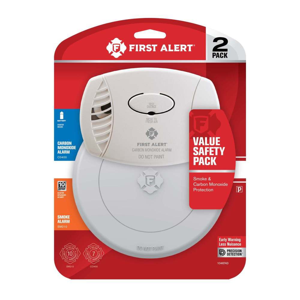 First Alert SM210 Battery Combination Smoke & CO400 CO Alarm Value Pack, large image number 3