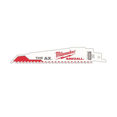 Milwaukee Promotional 6 In. 5 TPI the Ax SAWZALL Blades (5 Pack), large image number 0