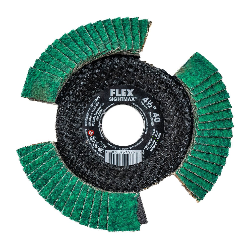 FLEX 4-1/2 Inch SIGHTMAX 40 Grit Flap Disc, large image number 1