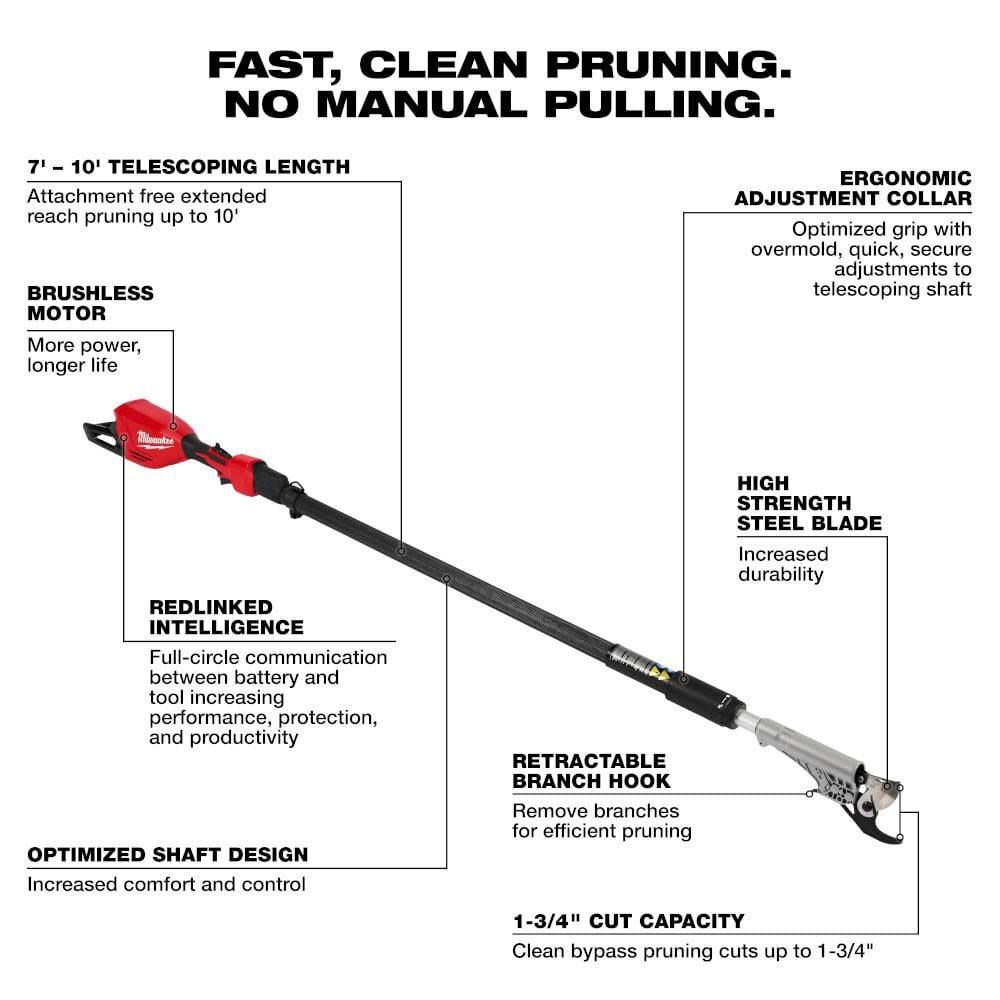 Milwaukee M18 Brushless Telescoping Pole Pruning Shears Bare Tool 3008 20 Simolary simolary.com 6