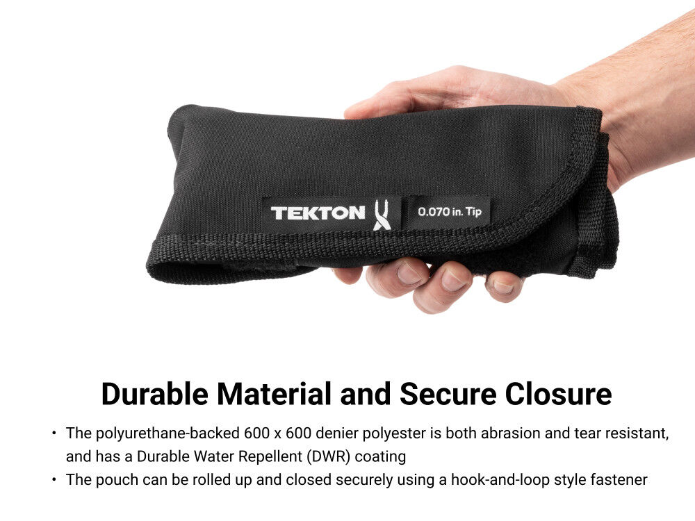 Tekton 5 Inch Internal External Retaining Ring Pliers Set Pouch 0.037 Inch Tips, large image number 6