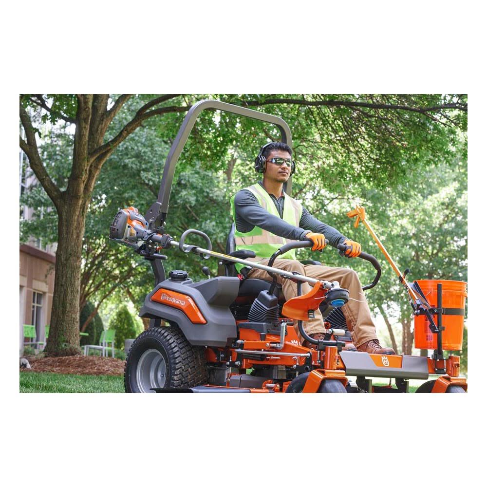 Bucket for clearance riding lawn mower