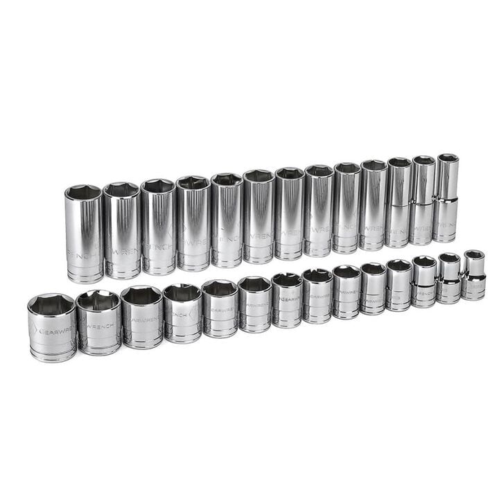 GEARWRENCH 27 pc 1/2 In Drive 6 Point Standard and Deep SAE Socket Set, large image number 0