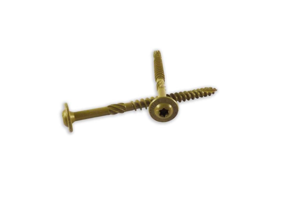 Woodpro 1/4 x 3-1/8 In. 1500 Hour PPG Golden E-Coat Washer Head Screws, large image number 1