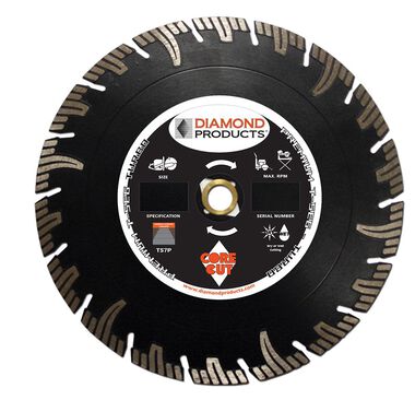 Diamond Products 6 In. x .080 In. x 7/8 In. Premium Black T-Seg Turbo Blade