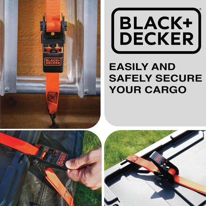 Black and Decker 1 Inch x 10 Ft Ratchet Tie Downs 4 Pieces, large image number 7