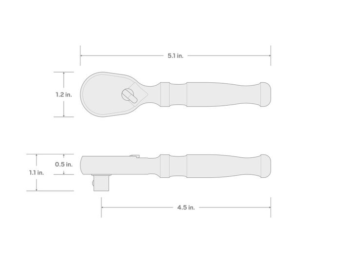 Tekton 3/8 Inch Drive x 4-1/2 Inch Non Quick Release Stubby Ratchet, large image number 6