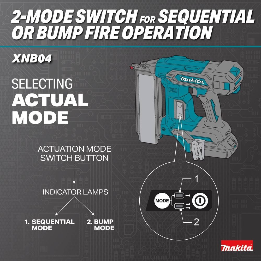Makita 18V LXT LithiumIon Brushless Cordless 2 Inch Brad Nailer 18 Gauge (Bare Tool), large image number 9