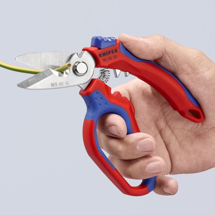 Knipex 6-1/4 Inch Angled Electricians Shear, large image number 7