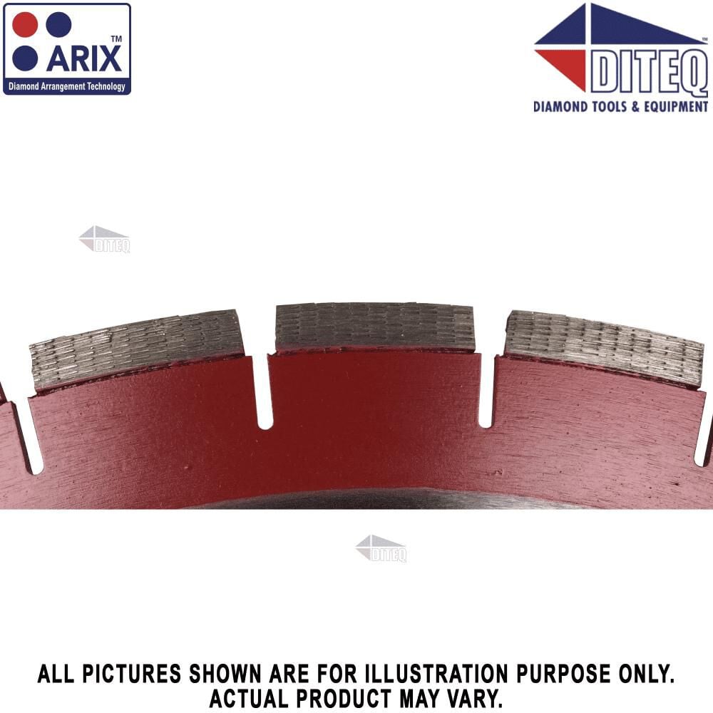 Diteq Red Silent 20 Inch Super Premium Segmented Rim Diamond Blade for Cinder Block and Pavers, large image number 3