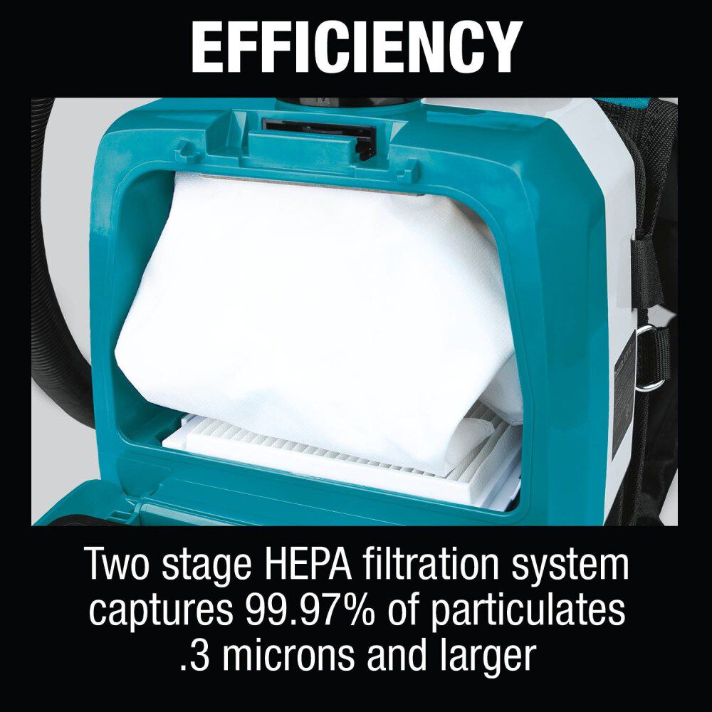 Makita 18V X2 (36V) LXT 1/2 Gallon HEPA Backpack Dry Dust Extractor Kit, large image number 11
