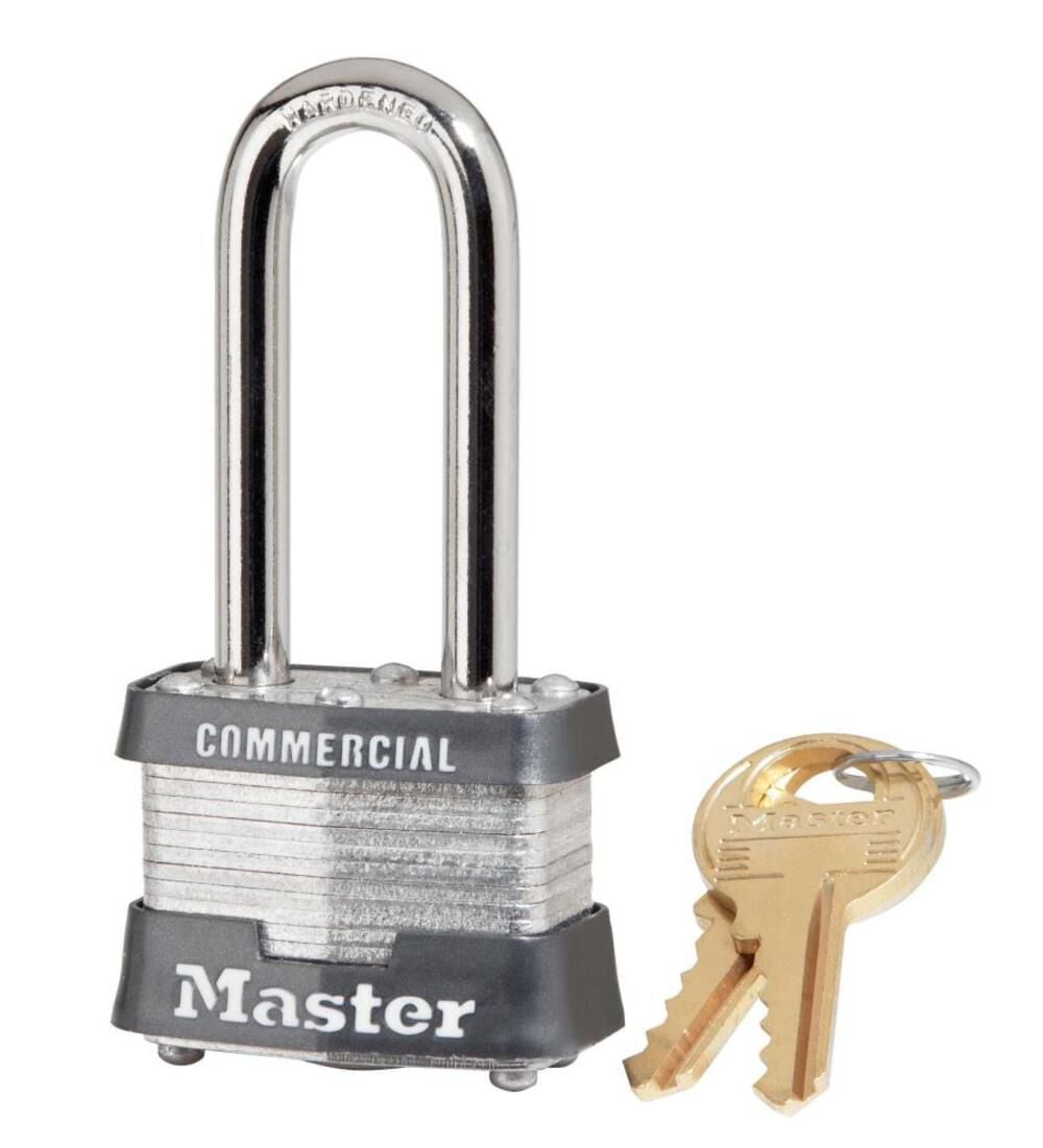 Master Lock 1-9/16 In. (40mm) Wide Laminated Steel Pin Tumbler Padlock with 2 In. (51mm) Shackle Keyed Alike - 3KALH, large image number 1