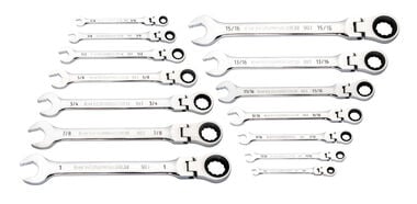 GEARWRENCH 14 Pc 90T 12 Point Flex Head Ratcheting Combination SAE Wrench Set, large image number 5