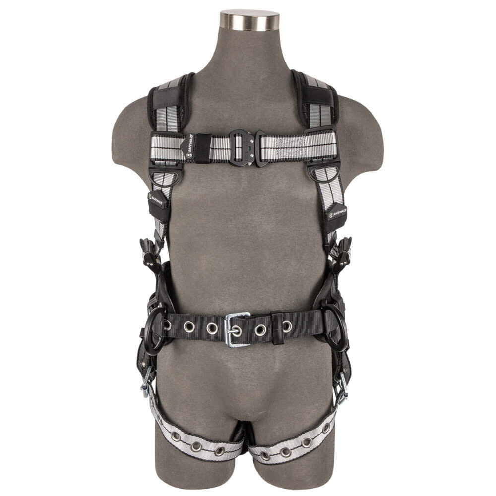 Safewaze PRO Slate Construction Harness: Alu 3D, Alu QC Chest, TB Legs - 020-1194