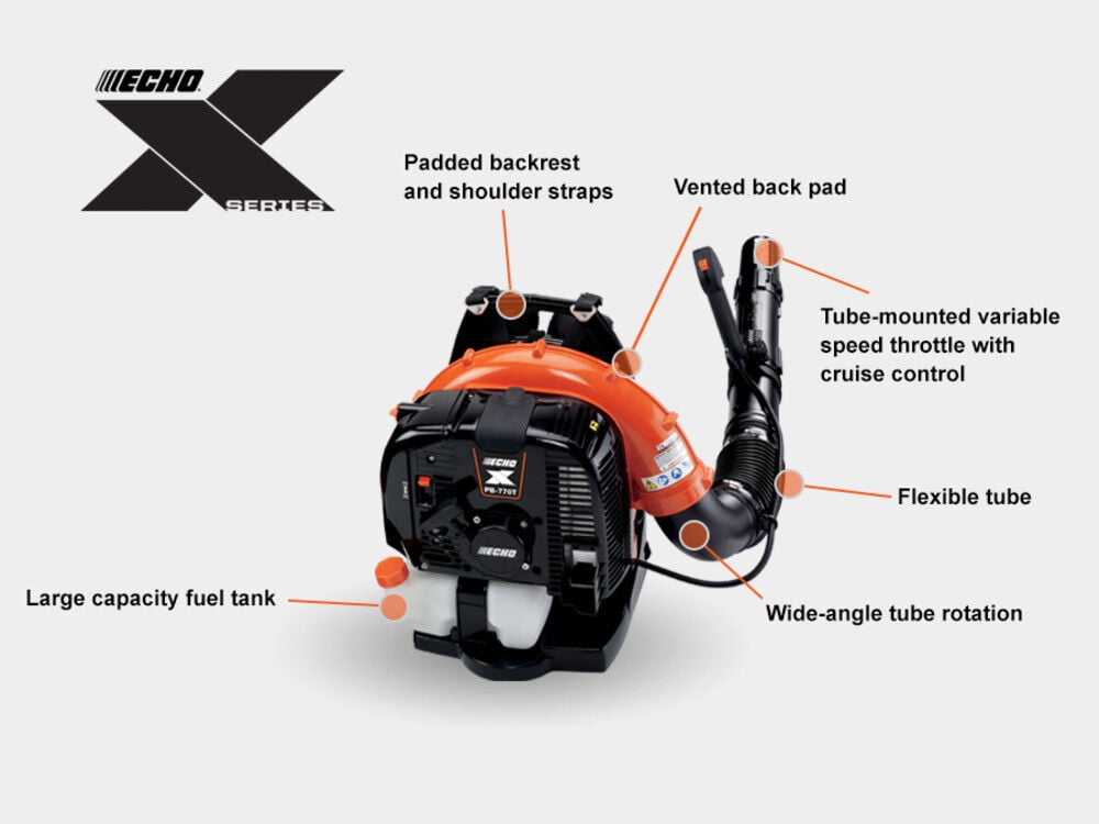 Echo X Series Backpack Blower 63.3cc with Tube-Mounted Throttle, large image number 3