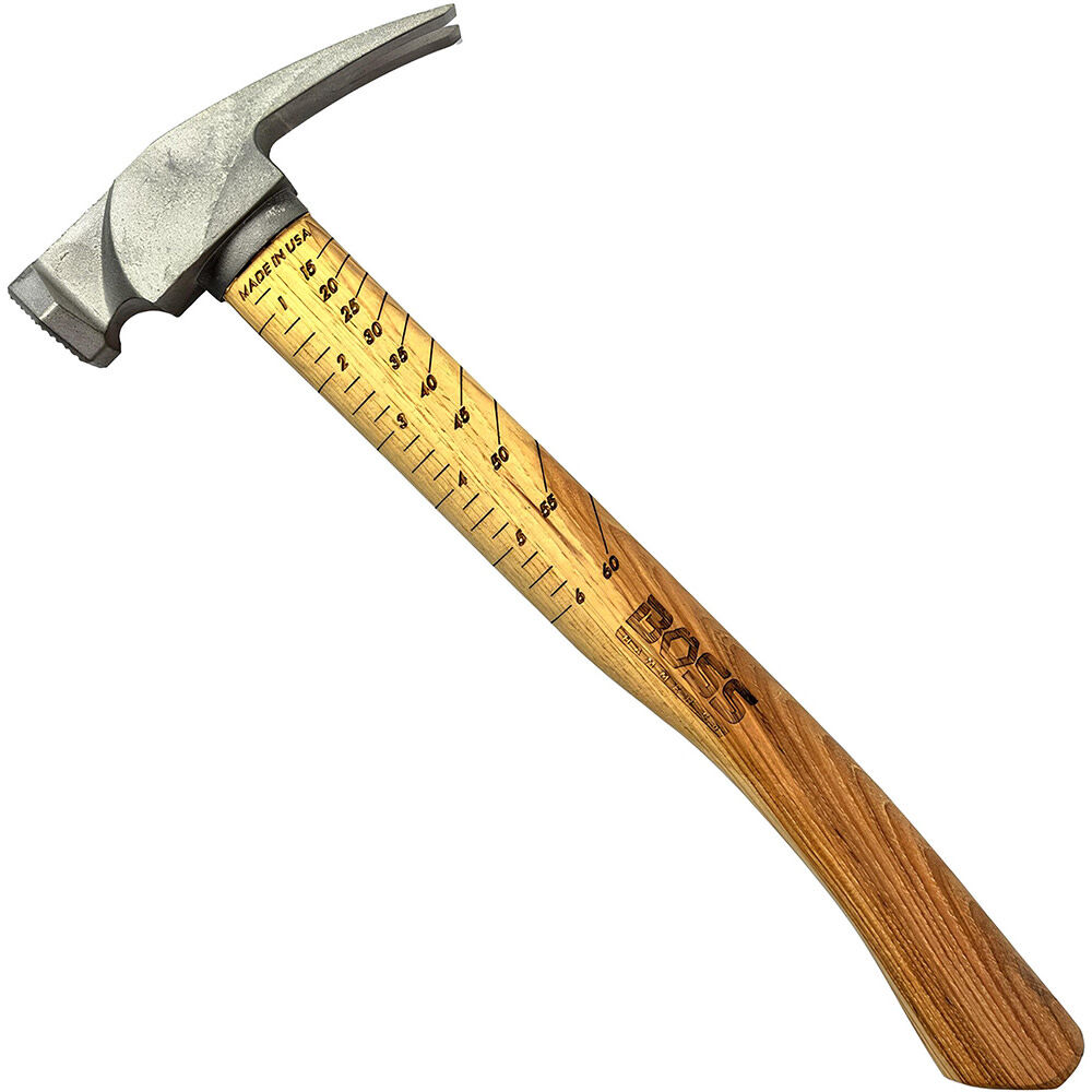 Boss Hammers 14oz Titanium Head Smooth Face Hammer with Hickory Handle, large image number 1