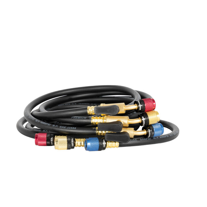 Malco Products 72 Inch Easy Seal HVAC Hose Set with 1/4 SAE x 1/4 SAE Fitting 3 Pieces, large image number 1