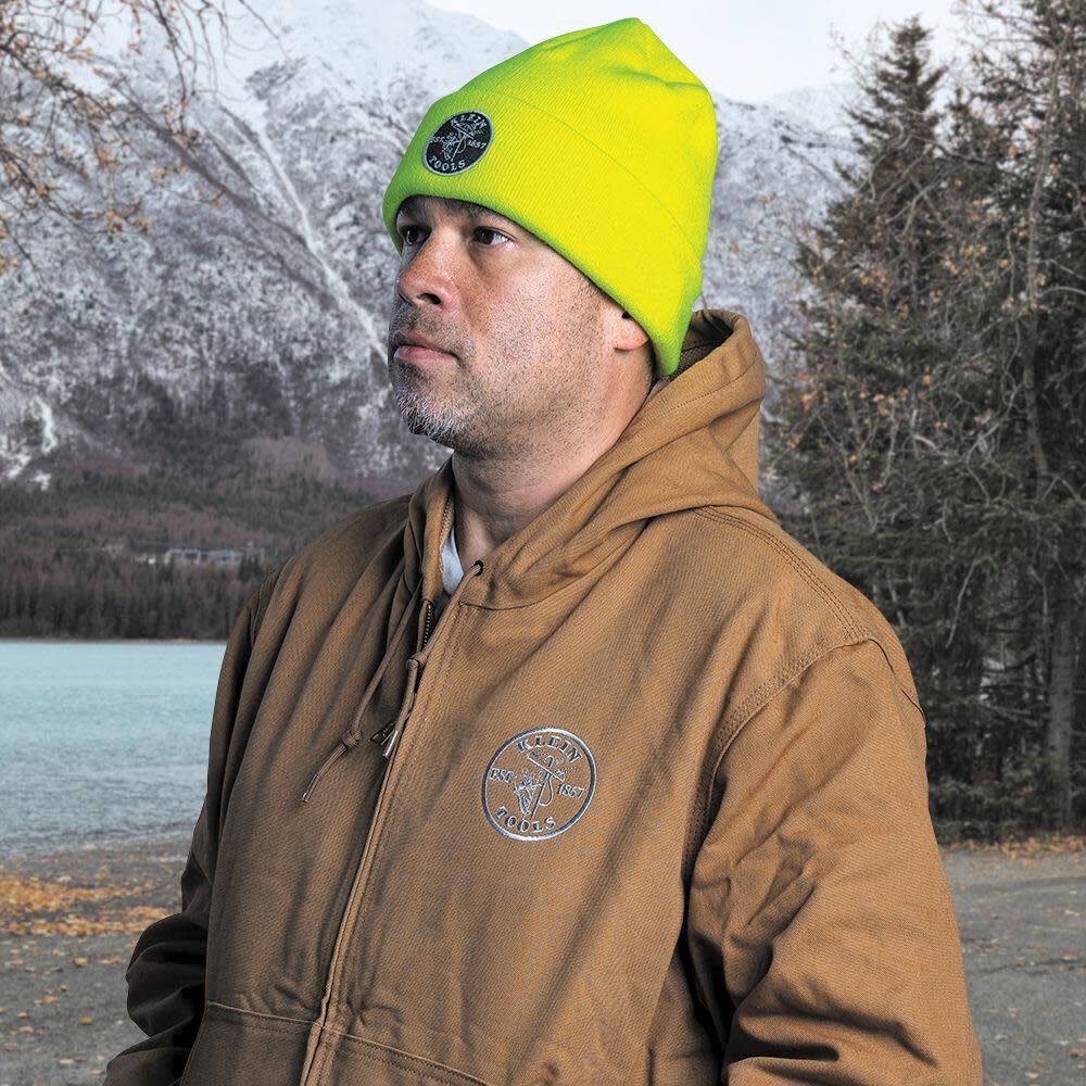 Klein Tools Heavy Knit Hat High Visibility Yellow, large image number 4