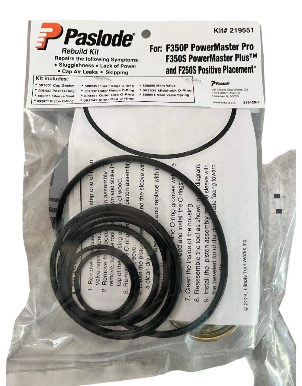 Paslode Tool Repair Kit for F250S-PP Positive Placement Connector Nailer, large image number 2