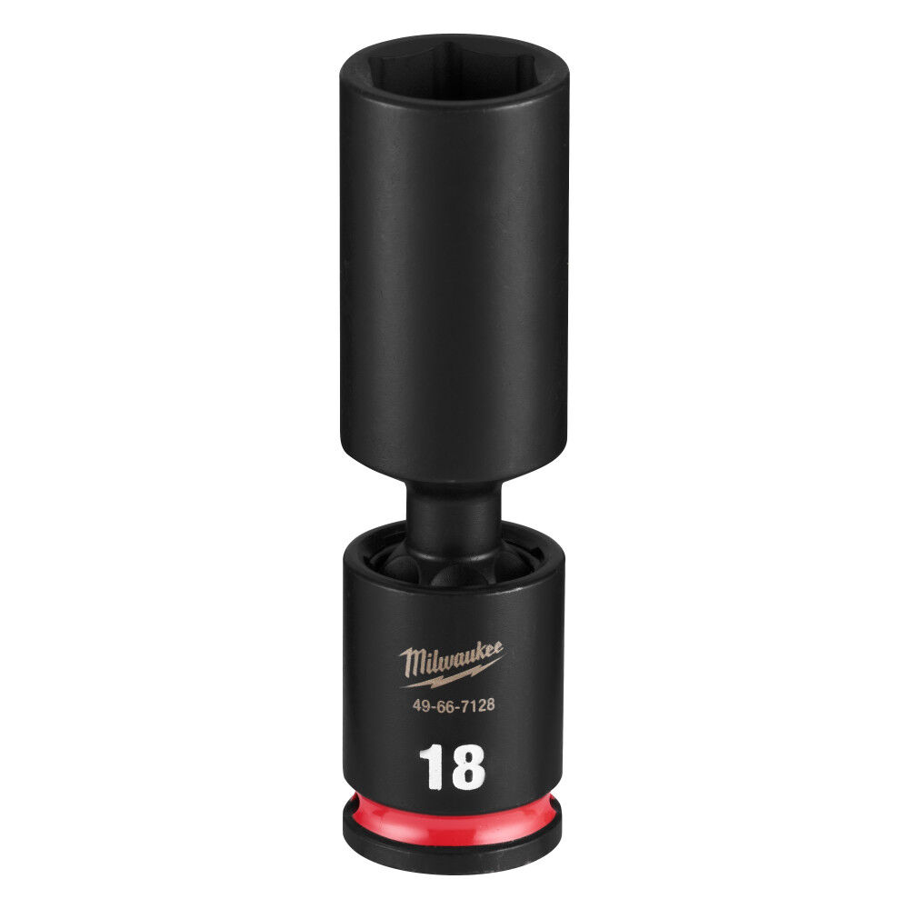 Milwaukee SHOCKWAVE Impact Duty 3/8 Inch Drive 18MM Deep Swivel Socket - 49-66-7128